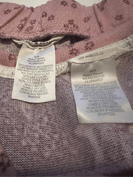 Lucky Brand pink and tan paisley pajama set