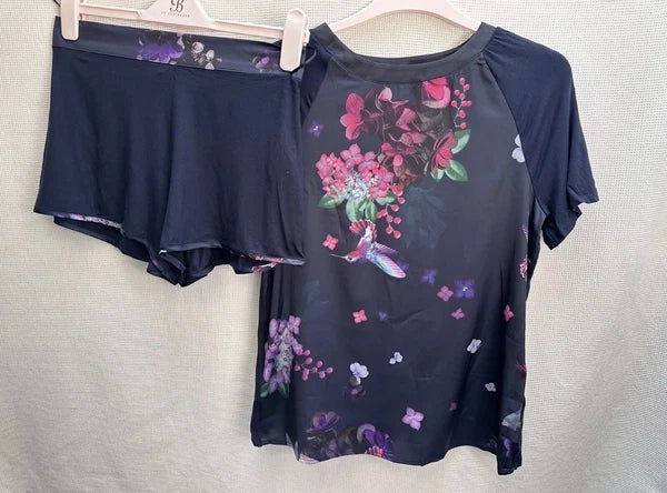 BNWT Womens Ted Baker Pj Set In Bag Nightwear Top & Shorts Set Size UK 8