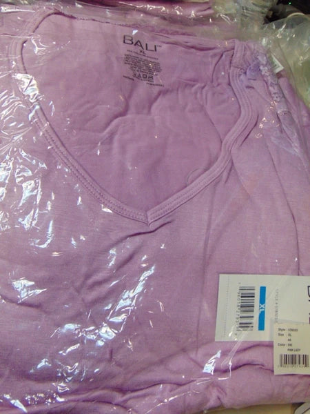 Pajama set Bali sleepwear Top base is LACE Retail $49 sz M pink Shorts