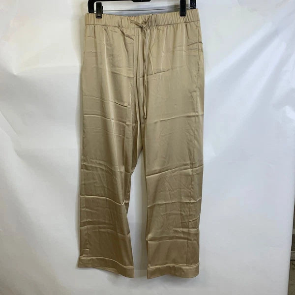 International Concepts 2-Pc. Piped-Trim Satin Pajama Set Women's XS Safari Brown
