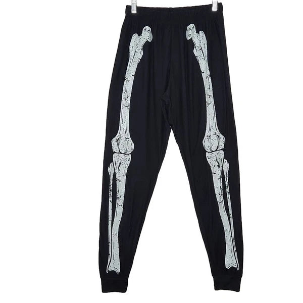Spirit Halloween Skeleton Pajamas Lounge Set Black Women's Unisex Small