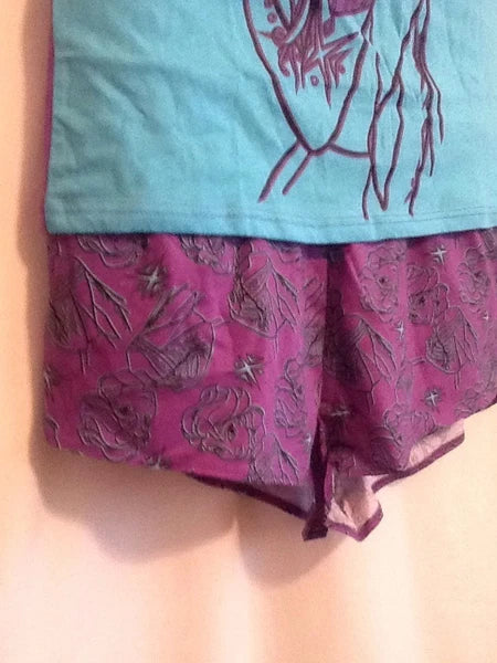 NWT Medium Disney 100% Cotton FROZEN ELSA 2 Piece Sleewear PJ Pajama Tank Short