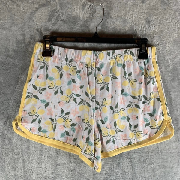 Roudelain Women's Pajamas Set S Tank Top Shorts Lemon Floral Soft Henley PJs NWT