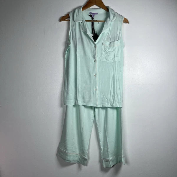 Hale Bob Sleeveless Modal Pajama Set Women's Small NWT In Green