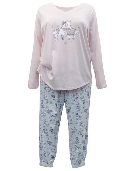 CARISMA PINK COTTON RICH LLAMA PYJAMA SET - 10/12 14/16 18/20 22/24