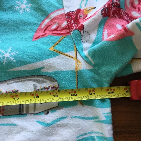 Nick & Nora Pajama Set Womens Large Flamingo Airstream RV Christmas Holiday