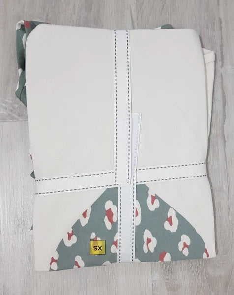 M&S size XS khaki LOUNGE WEAR pure cotton PYJAMA SET beige HEART short sleeve