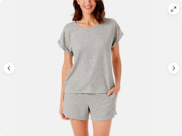 LUCKY BRAND WOMEN'S 3 PC TEE, TANK AND SHORT PAJAMA SET (GRAY BLUE M)NWT