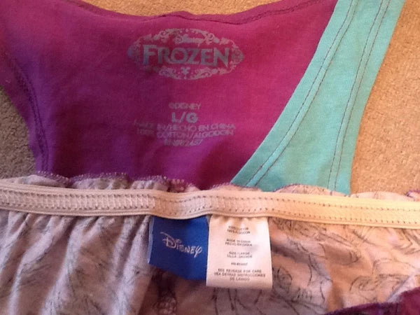 NWT Medium Disney 100% Cotton FROZEN ELSA 2 Piece Sleewear PJ Pajama Tank Short