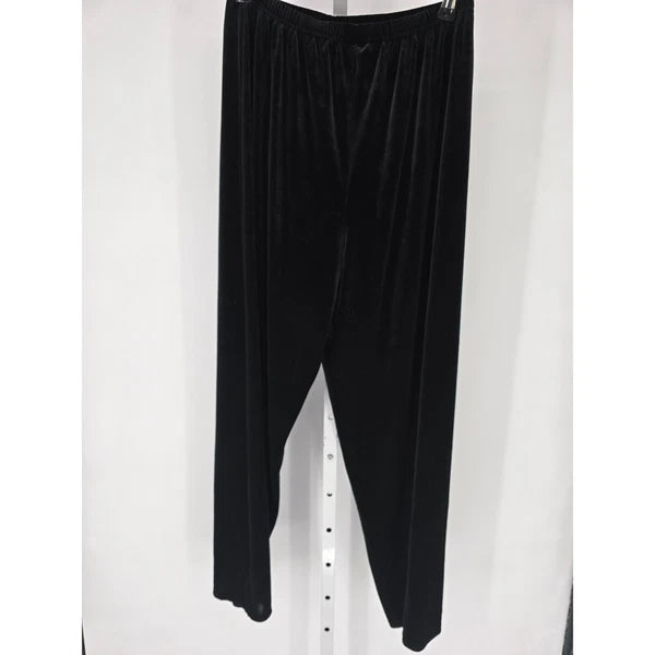 Delicates Intimates Womens Sz M velvet Pajama Top and Pants Set Black Lace Trim