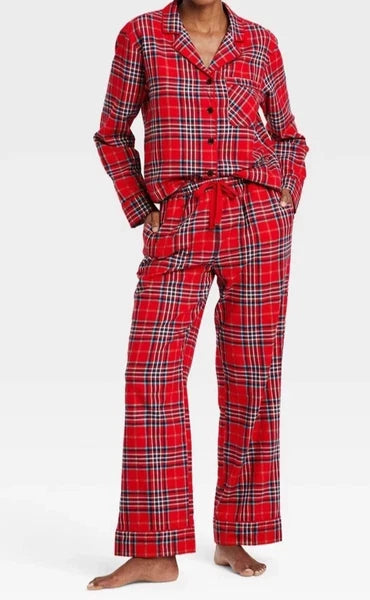 Women s Plaid Flannel Holiday Matching Family Pajama Set - Wondershop Red Large