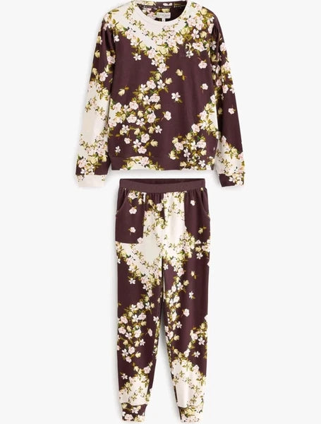 Ted Baker Pyjamas size 16 Purple Floral Cotton RRP £56 New BNWT