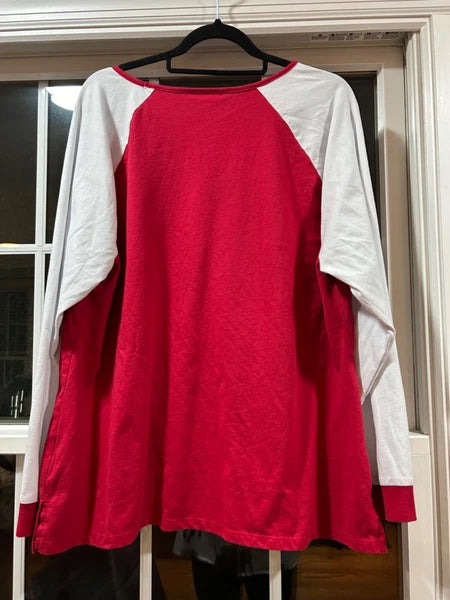 Macy's Womens Size XXL Ornament Print Family Pajama Set Red White Ho Ho