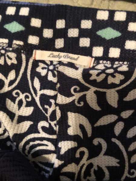 Lucky Brand Waffle Knit Pajama Set Navy Junior’s Large