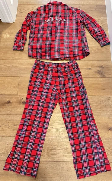 Honeydew Red Flannel MERRY Pajama Set Sz L Ret $68 Love Song Plaid