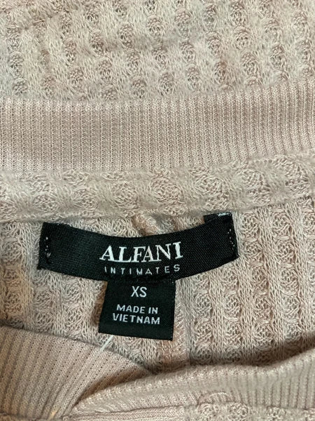 Alfani Thermal Henley Pajama Set Gray Rose XS