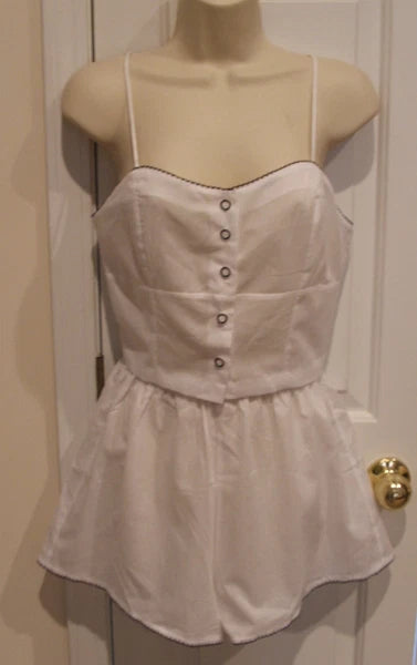 new pkg  corinna   white black trimmed  boxer pajama  set small