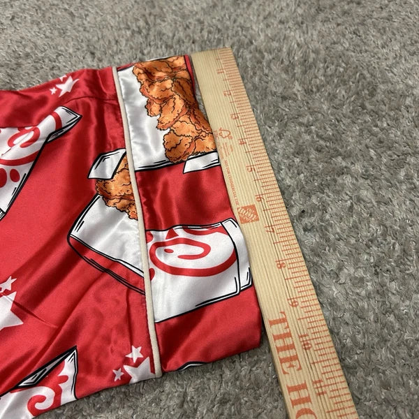 Sheshow Women's Chick-Fil-A Print Satin Pajamas Top/Short Set Red Medium New