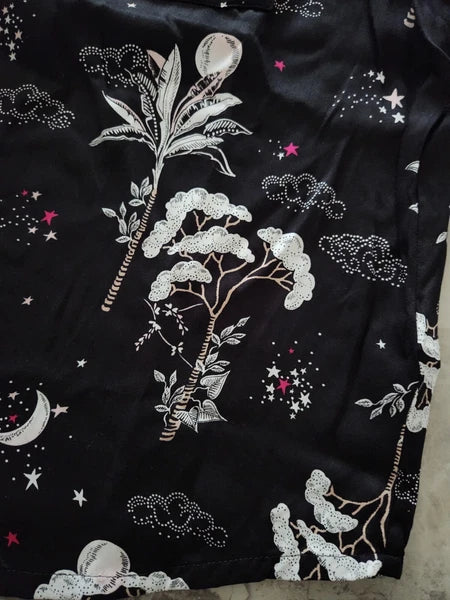 M&S Floral Print Revere Collared Pyjama Set - Size 12