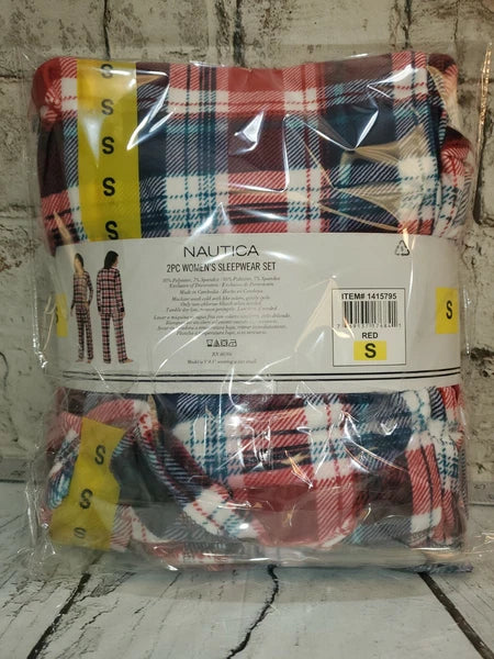 Women's NAUTICA 2 Pc Silky Stretch Fleece Sleepwear Ladies Pajama Set size small