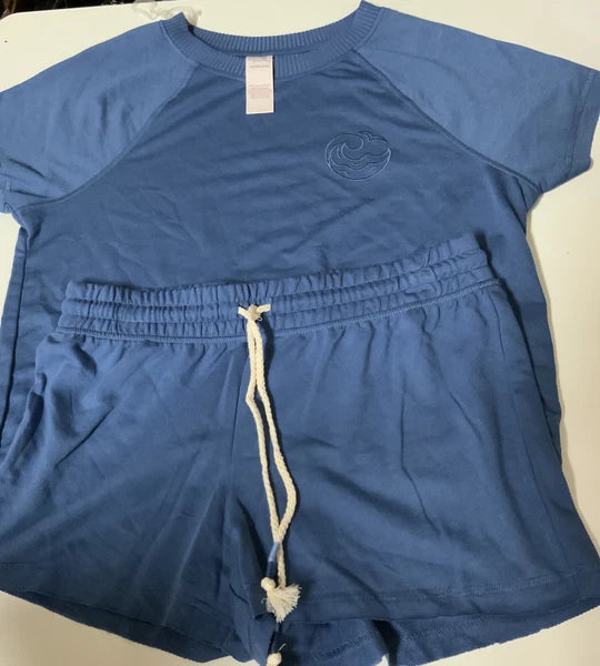 🧷 SECRET TREASURES WOMENS 2 piece pajama set, blue XS(0-2)