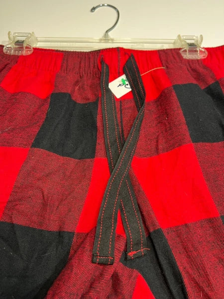 Old Navey Flannel Sleep Pajama Set Red & Black Plaid Ladies Size S