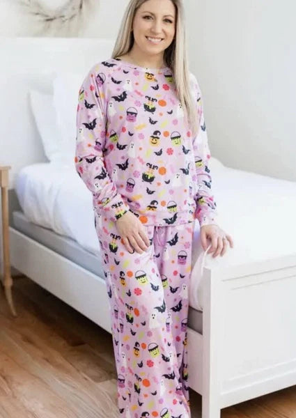 Mary Square Annie Luxury Pajama Pant Set Trick Or Treat Halloween Women Sz Small