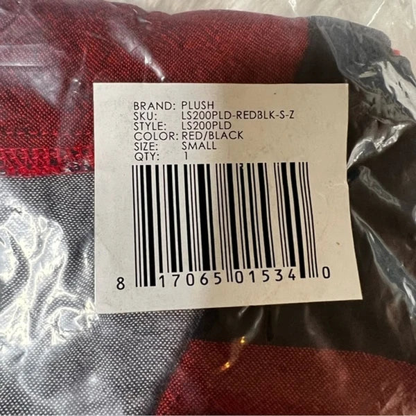 NIP Plush Revolve Ultra Soft Buffalo Plaid Pajama PJ Set Red & Black Women’s L