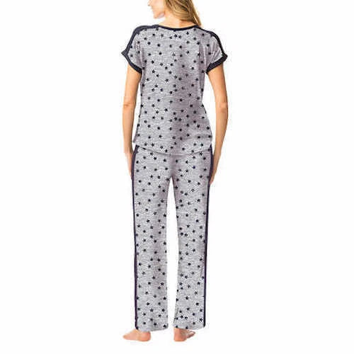 New Lucky Brand Ladies' 4 piece PJ Set Gray stars XS