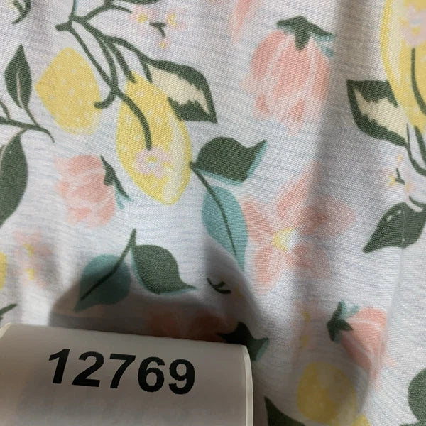 Roudelain Women's Pajamas Set S Tank Top Shorts Lemon Floral Soft Henley PJs NWT
