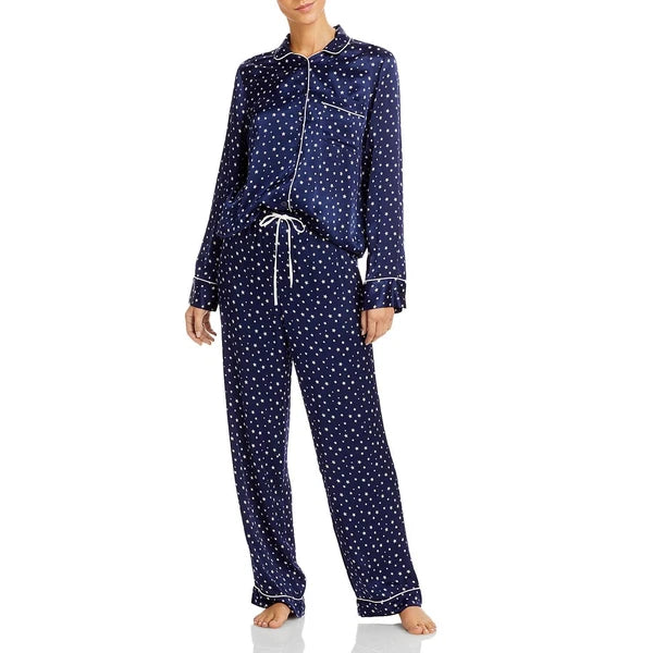 Rails 307552 Women's Satin Pajama Set in Midnight Stars, Navy Size XS