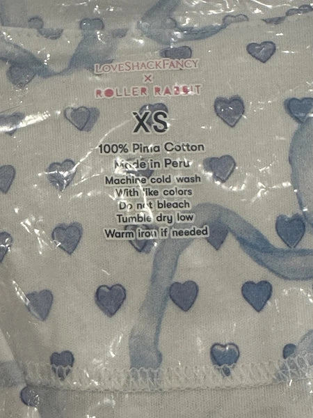 LoveShackFancy Roller Rabbit Luna Bow Hearts Polo Pajama Set