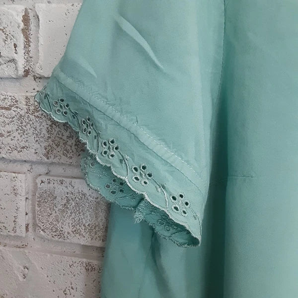 Anthony Richards sz 16P PJ set Lace edged Cadet Blue Lounge Worthy