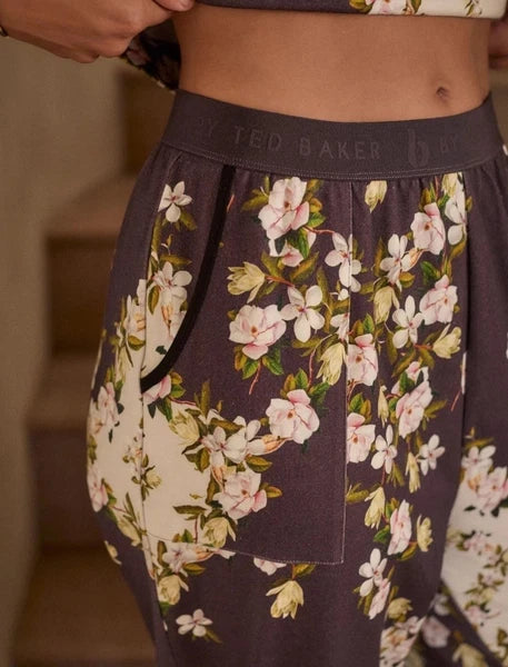 Ted Baker Pyjamas size 16 Purple Floral Cotton RRP £56 New BNWT