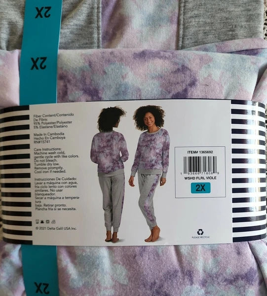 Splendid® ~ 2-Pc. Pajama Set ~ Washed Floral Violet ~ Ladies' Size 2XL (22/24)