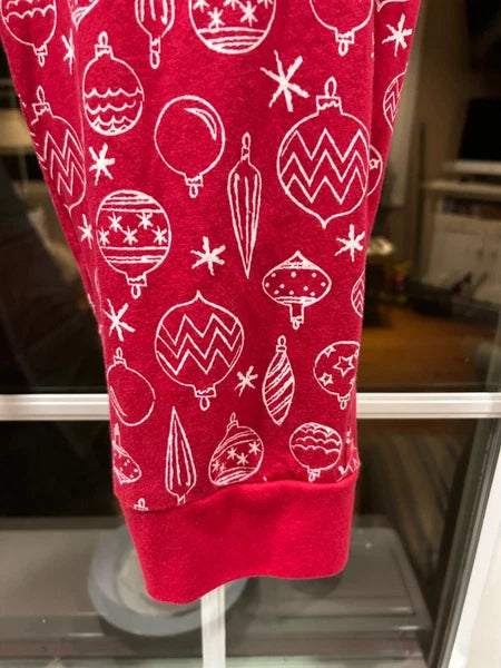 Macy's Womens Size XXL Ornament Print Family Pajama Set Red White Ho Ho