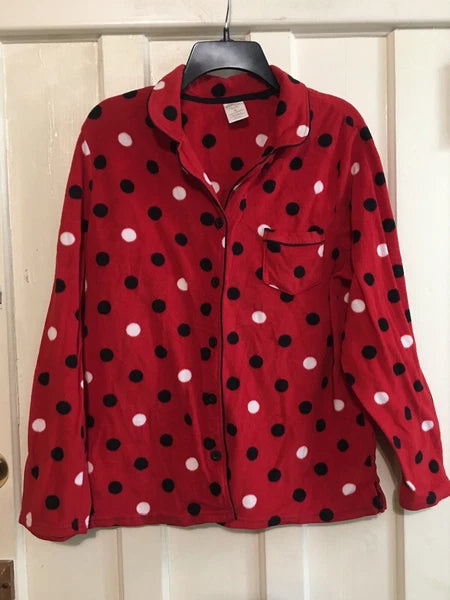 Sonoma women’s polka dot fleece pejama set Large