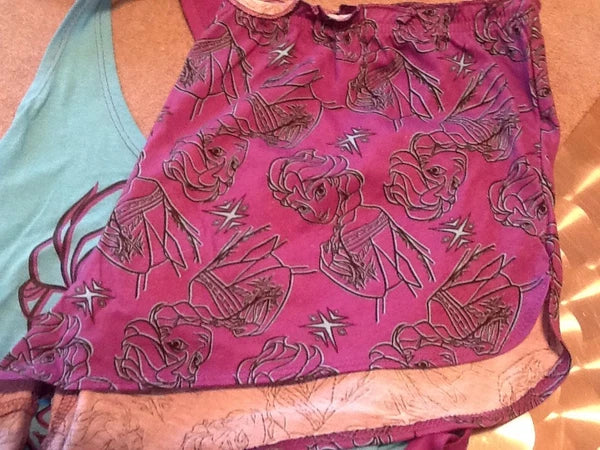 NWT Medium Disney 100% Cotton FROZEN ELSA 2 Piece Sleewear PJ Pajama Tank Short
