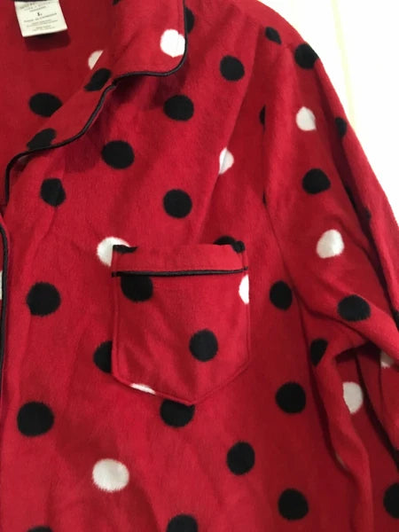 Sonoma women’s polka dot fleece pejama set Large