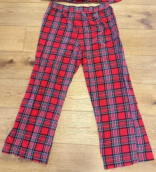 Honeydew Red Flannel MERRY Pajama Set Sz L Ret $68 Love Song Plaid