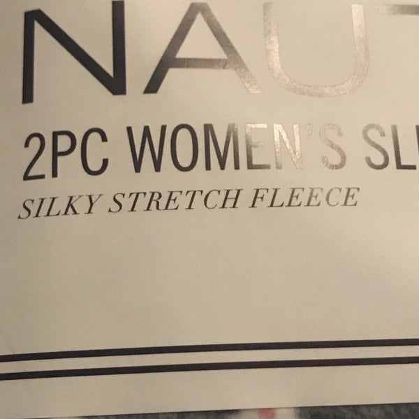 NEW! Nautica 2 pc Women's Sleepwear Set XL Super Soft! Gray & White