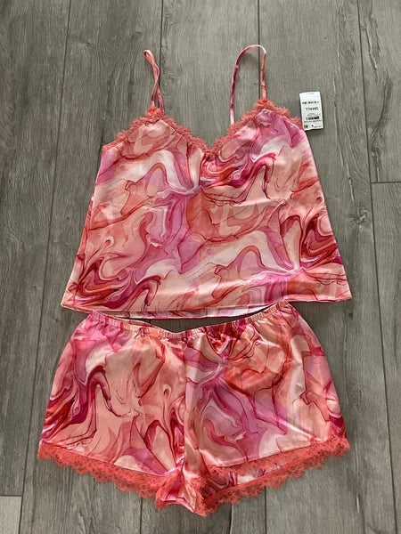 INC (International Concepts) Pink /Orange Swirl Print Nightie Set. Size Sm. NEW