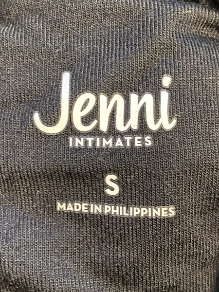 NWT JENNI Women's Notch-Collar Pajama Set Deep Black Size S