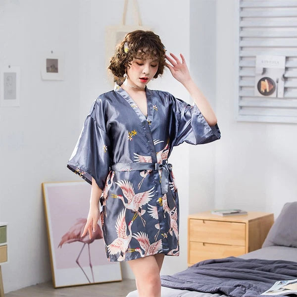 Ice Silk Pajamas Ladies Nightwear Set Women Woman Nightdress Pyjamas