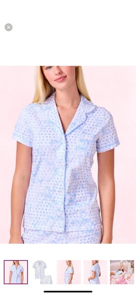 LoveShackFancy Roller Rabbit Luna Bow Hearts Polo Pajama Set