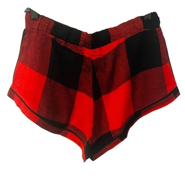 NIP Plush Revolve Ultra Soft Buffalo Plaid Pajama PJ Set Red & Black Women’s L