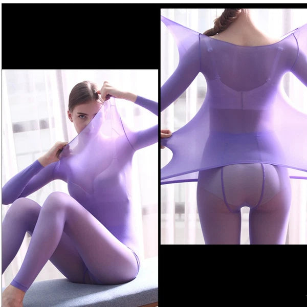 Lady Pajamas Long Johns Stretch Slim Fitted Sleepwear Nightwear Underwear Soft
