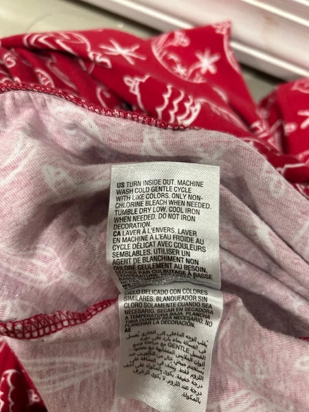 Macy's Womens Size XXL Ornament Print Family Pajama Set Red White Ho Ho