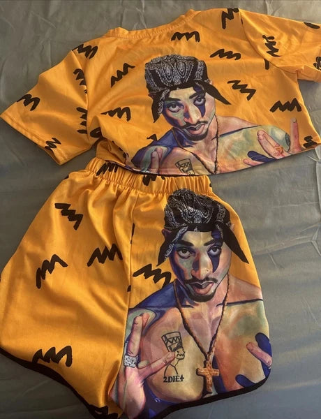 2Pac Jersey Style Sleep Set XXS