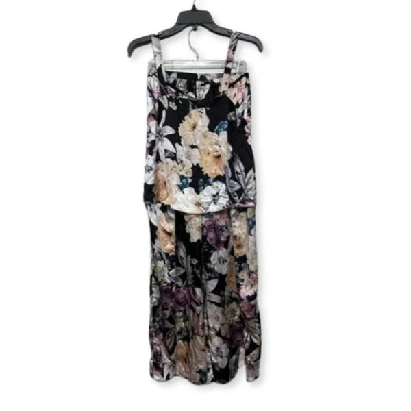 Midnight Laundry Sleepwear Set Sleeveless Top Pull On Pants Floral Multicolor XS